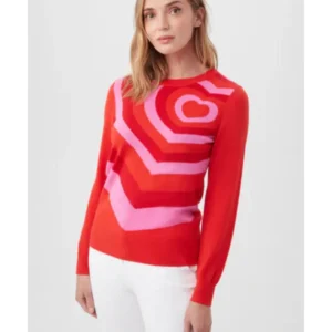 Elsbeth S02 Carrie Preston Heart Striped Sweater