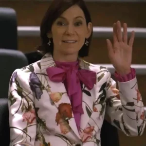 Elsbeth Carrie Preston 2025 White Floral Blazer