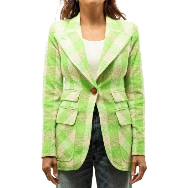 Found S02 Gabrielle Walsh Checkered Green Blazer