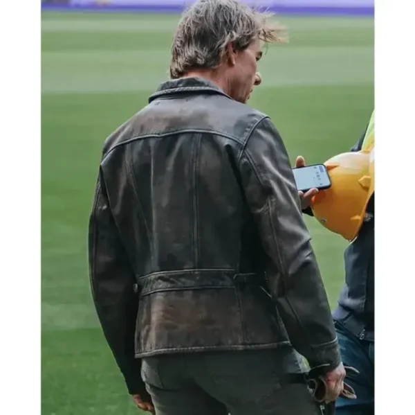 Mission Impossible The Final Reckoning Tom Cruise 2025 Brown Leather Jacket