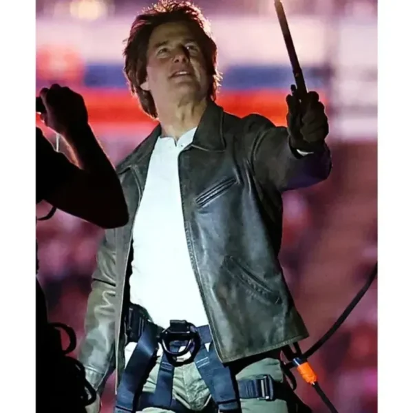 Mission Impossible The Final Reckoning Tom Cruise Brown Leather Jacket
