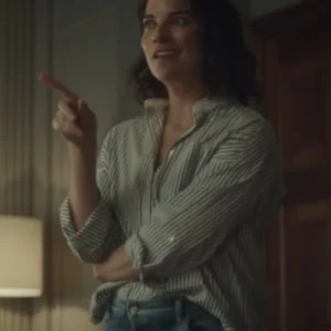 Nine Perfect Strangers Annie Murphy 2025 Striped Shirt