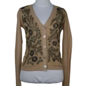 Nine Perfect Strangers Nicole Kidman Floral Beaded Cardigan