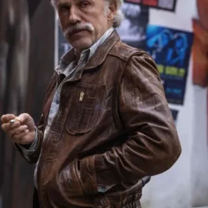 Old Guy 2025 Christoph Waltz Brown Jacket