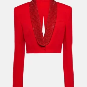 Ransom Canyon 2025 Meta Golding Red Embellished Blazer