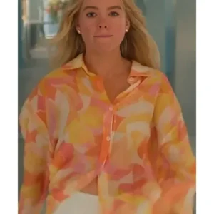 Sirens S01 Milly Alcock Orange Printed Shirt