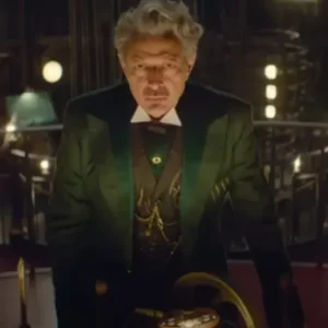 Wicked 2024 Wizard Jeff Goldblum Green Coat