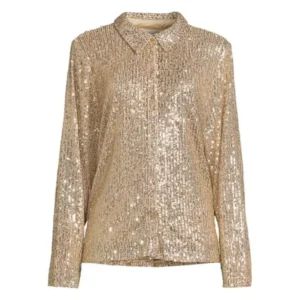 Yes Chef S01 Martha Golden Sequin Shirt