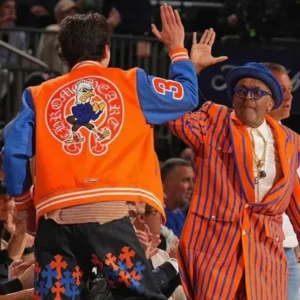 Knicks Game Timothee Varsity Jacket