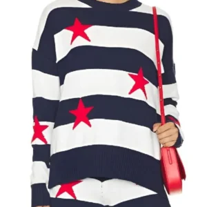 Love Hotel Shannon Beador Red Stars Striped Sweater