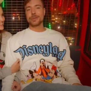 Mr. Beast Disneyland White Sweatshirt