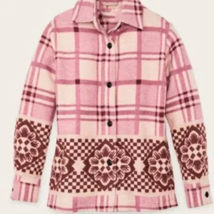 Resident Alien Elizabeth Banks Pink Plaid Shacket